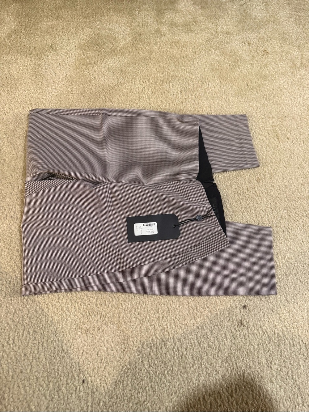 rag & bone women Slim Micro-Check Chinos in Taupe